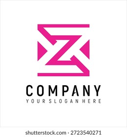 Plantilla de Vector de diseño de logotipo de concepto cuadrado de letra Z