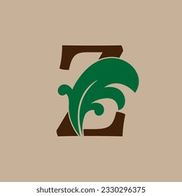 letter Z square frames floral initial vector logo design for fashion and luxury lifestyle brand