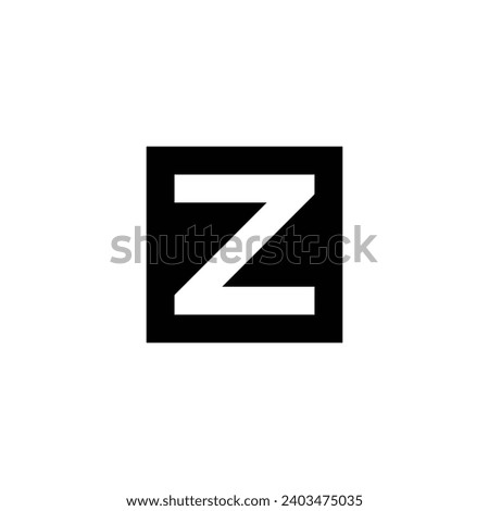 Letter z square geometric symbol simple logo vector
