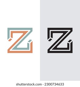 letter Z  square logo design template sign. solid and stylish silhouette.