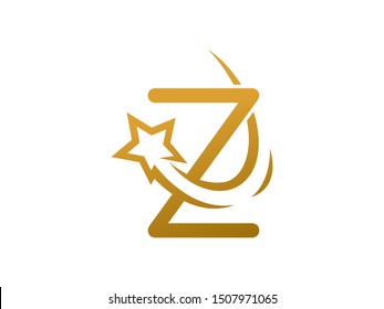 Letter Z star logo or symbol template design
