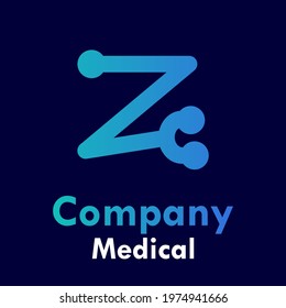 Letter z with stethoscope logo template illustration