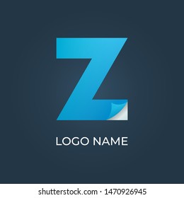 Letter Z sticker logo isolated. Alphabet vector image