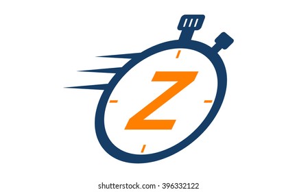 Letter Z Stopwatch Logo