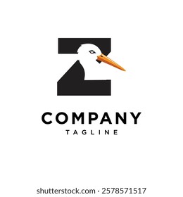 Letter Z Stork Logo Icon Vector