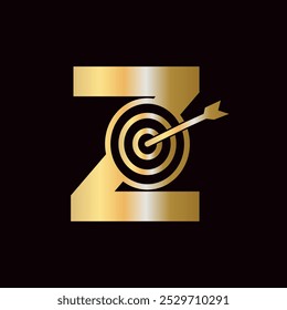 Letter Z Success Logo Combine with Bow Target  Icon