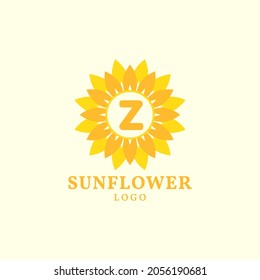 letter Z sunflower warm and charming vector logo design