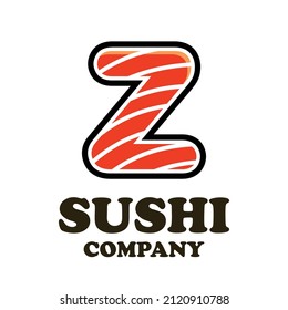 Letter z with sushi logo template illustration