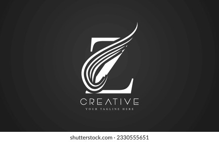 Letter Z Swoosh Logo With Creative Curve lines Swoosh Icon Vector Illustration.