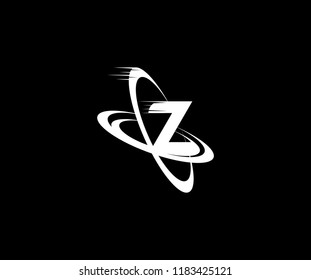 Letter Z Swoosh Ring Orbit Dimension Logo Design