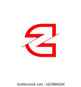 letter z symbol geometric slice negative space logo vector