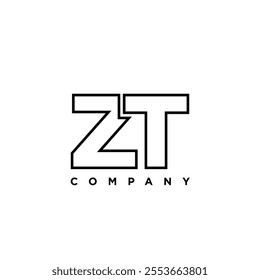 Letter Z and T, ZT logo design template. Minimal monogram initial based logotype.
