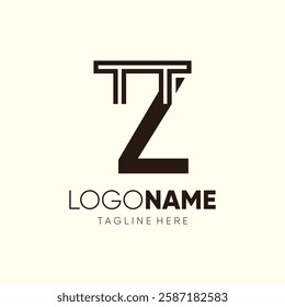 Letter Z Table Logo Design Vector Icon Graphic Emblem Symbol Image Illustration