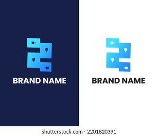 letter z with tech modern logo design template