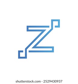 Letra Z Techno Line logo icon Vector