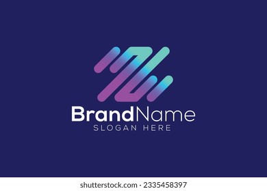 Letter Z technology gradient logo design vector template