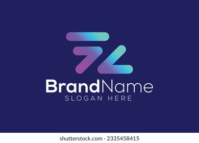 Plantilla vectorial de diseño de logotipo de degradado de la tecnología de la letra Z