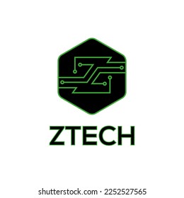 Logo von Letter Z und Technology.