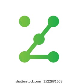 Letter Z technology logo, abstract dot connection concept, tech vector symbol