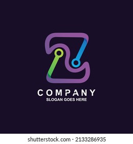 Diseño de logotipo de tecnología Letter z