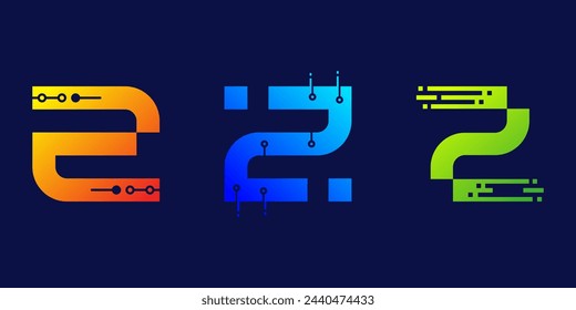 letter z technology logo design for business, digital, technology, media, data