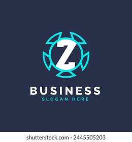 Letter Z Technology Logo Design, Modern Alphabet Z Logo Template