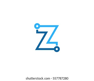 Letter Z Technology Logo Design Element
