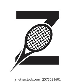 Letter Z Tennis Logo. Paddle Symbol Vector Template