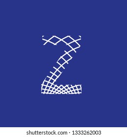 letter Z with texture of curved lines that form a lattice