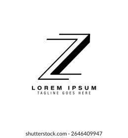 letter Z thin line Logo. Alphabet Z invitation card Icon