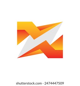 Letter Z Thunder Bolt with Gradient Color modern geometric logo design