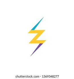 letter z thunder icon logo vector symbol 
