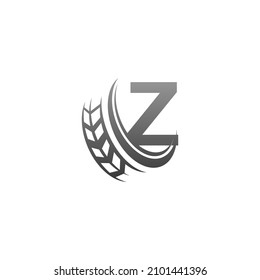 Letter Z with trailing wheel icon design template illustration vector