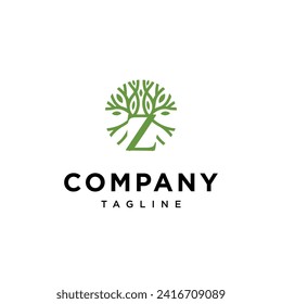 Letter Z Tree Logo icon vector template.eps