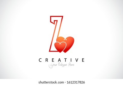 Letter Z Trendy Design Logo Concept. Creative Icon Logo with Heart Shape valentine Vector Illustration.