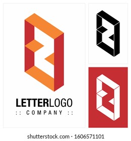 Letter Z (Typography) Vector Symbol Company Logo (Logotype). 3d Geometric Shelf Like Icon Illustration. Elegant Identity Concept Design Idea Brand Template.