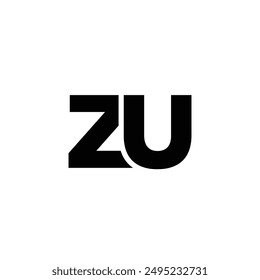 Buchstaben Z und U, ZU Logo Design Vorlage. Minimaler anfänglicher Monogramm-Logotyp.