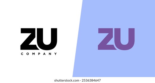 Letter Z und U, ZU Logo Design-Vorlage. Minimaler Monogramm-Anfangs-Logotyp.