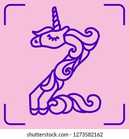 letter z unicorn written by unicorns stock vector royalty free 1273582162