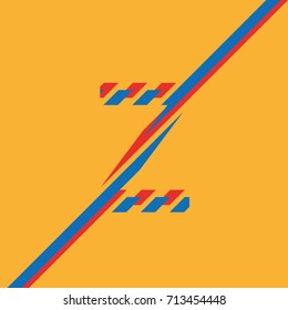 letter Z uppercase vector from lines