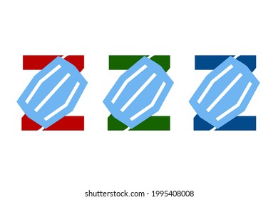 Letter Z use face mask. Very suitable in campaign for health fighting coronavirus. Also for icon, symbol and many more.