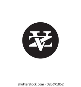 letter Z and V monogram circle logo