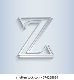 Letter Z, vector alphabet