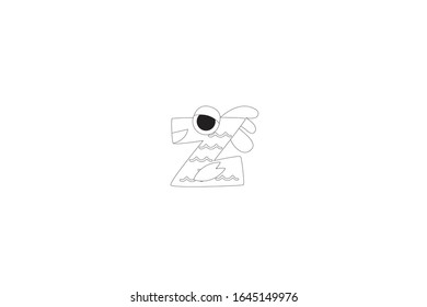 Letter z vector Icon Outline Illustration