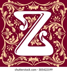 letter Z vector image in the old vintage style