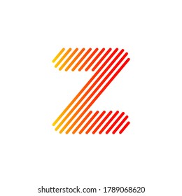 Letter Z vector line logo design.Creative Z letter line art design.Z letter line logo with gradient.Line letter Z logotype