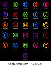 letter A to Z vector logo with color and black background