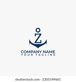 Letter Z vector logo integrated in a simple minimalist anchor shape.