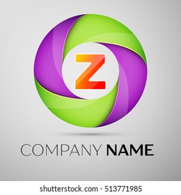 Letter Z vector logo symbol in the colorful circle. Vector template for your design