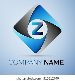 Letter Z vector logo symbol in the colorful rhombus. Vector template for your design